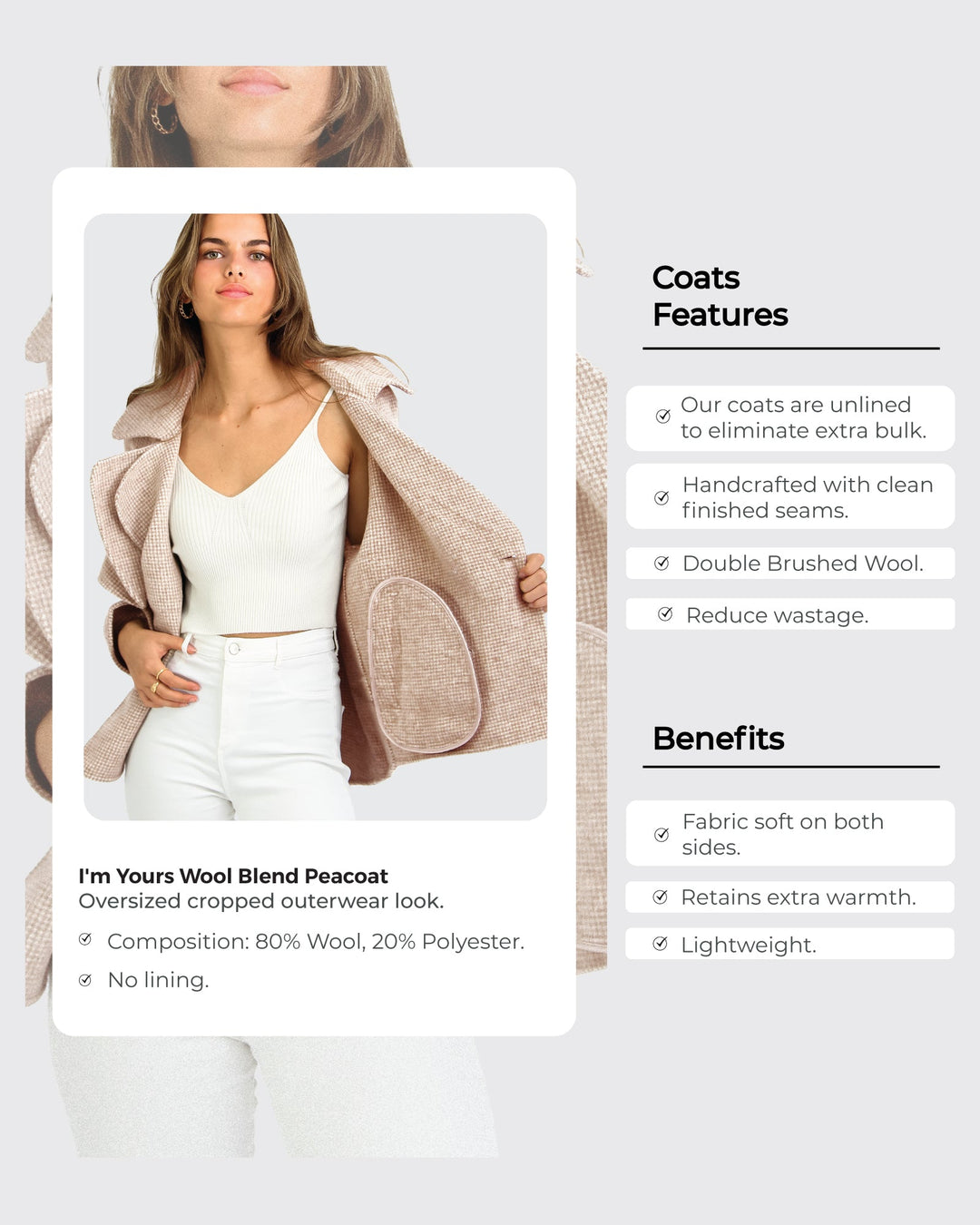 Constance | Women's Double Breasted Peacoat