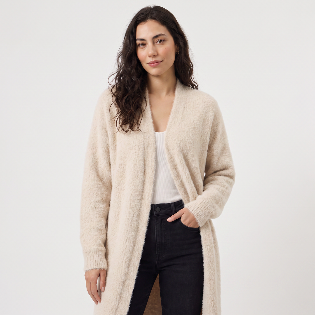 Tess | Women's Fluffy Longline Cardigan