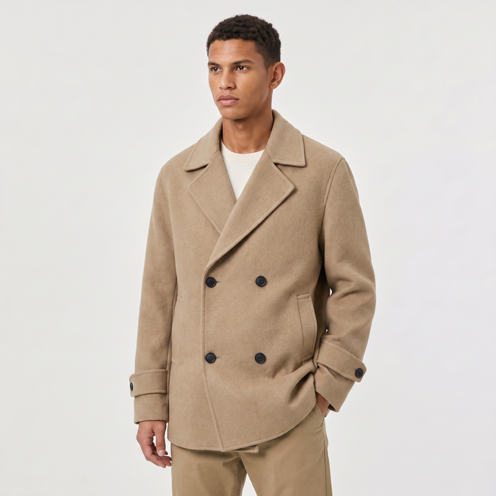 Sebastian | Men's Double Breasted Wool Trench Coat