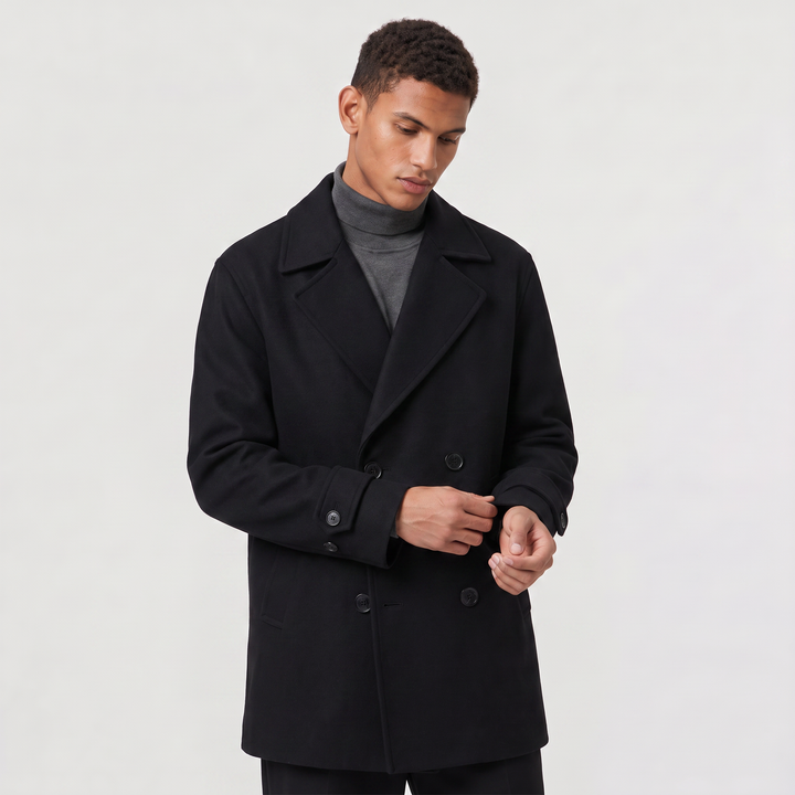 Sebastian | Men's Double Breasted Wool Trench Coat