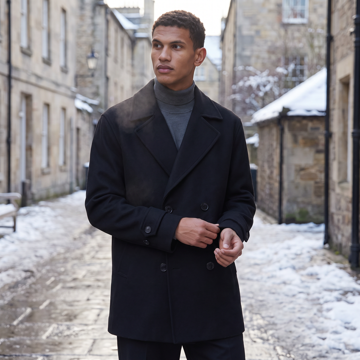 Sebastian | Men's Double Breasted Wool Trench Coat