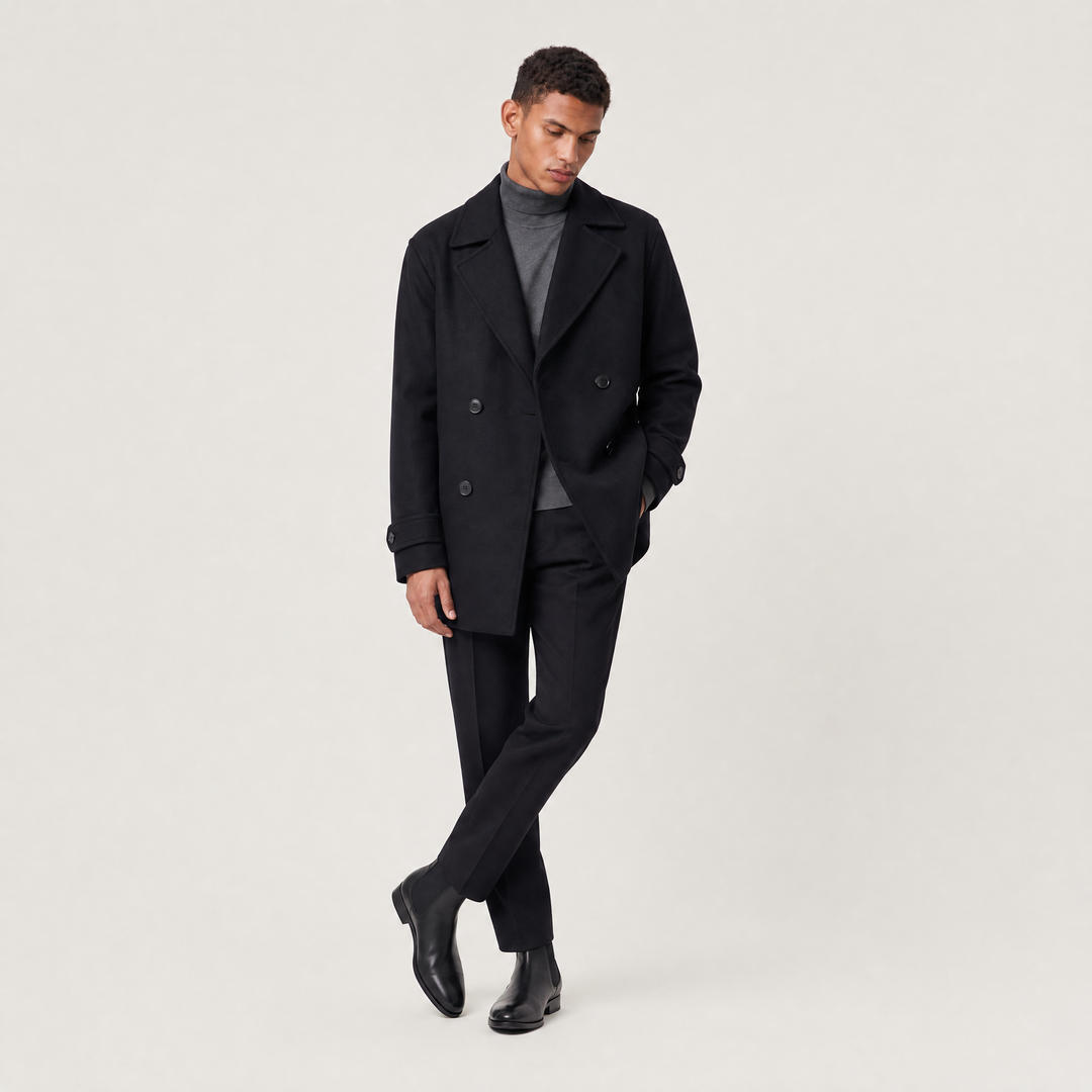 Sebastian | Men's Double Breasted Wool Trench Coat