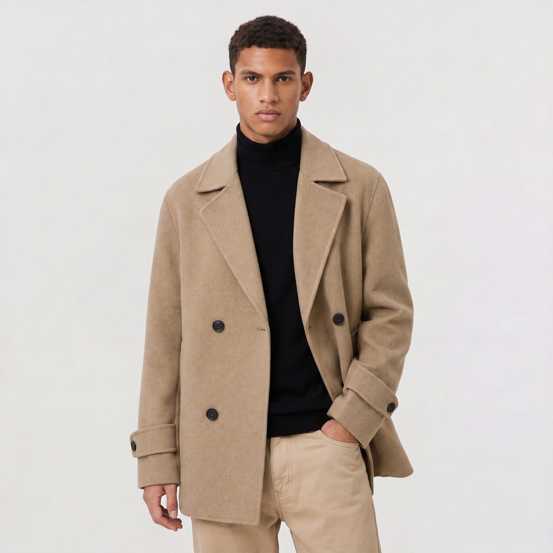 Sebastian | Men's Double Breasted Wool Trench Coat