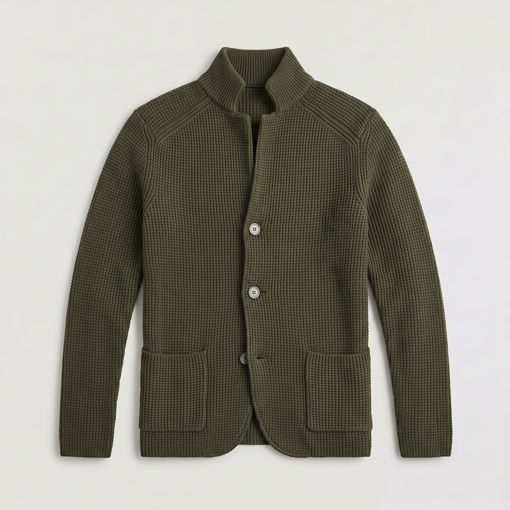Flynn | Men's Stand Collar Button Front Knit Cardigan
