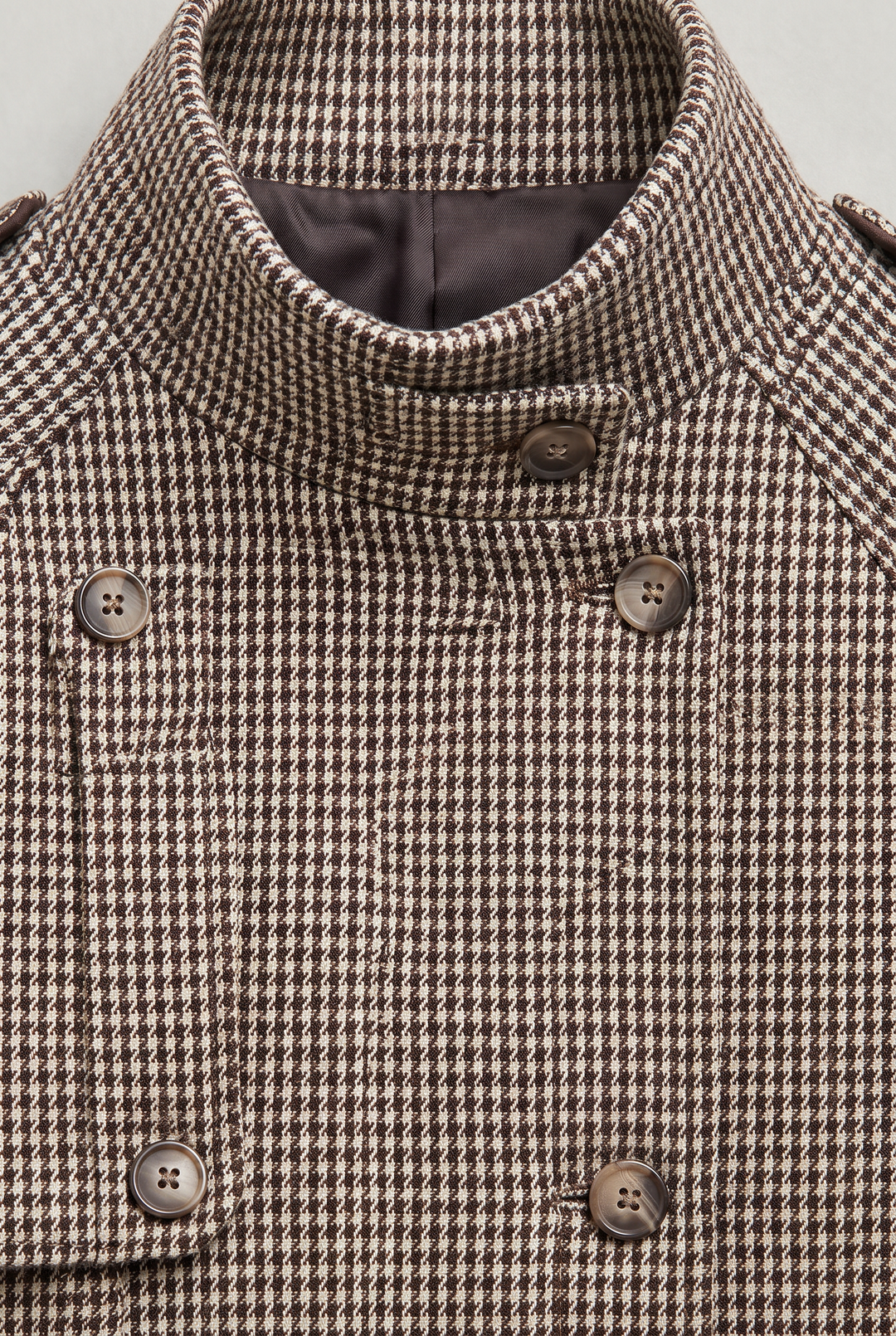 Odette | Women's Houndstooth Funnel Neck Jacket