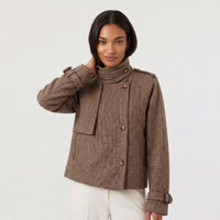 Dottie | Women's Check Funnel Neck Jacket