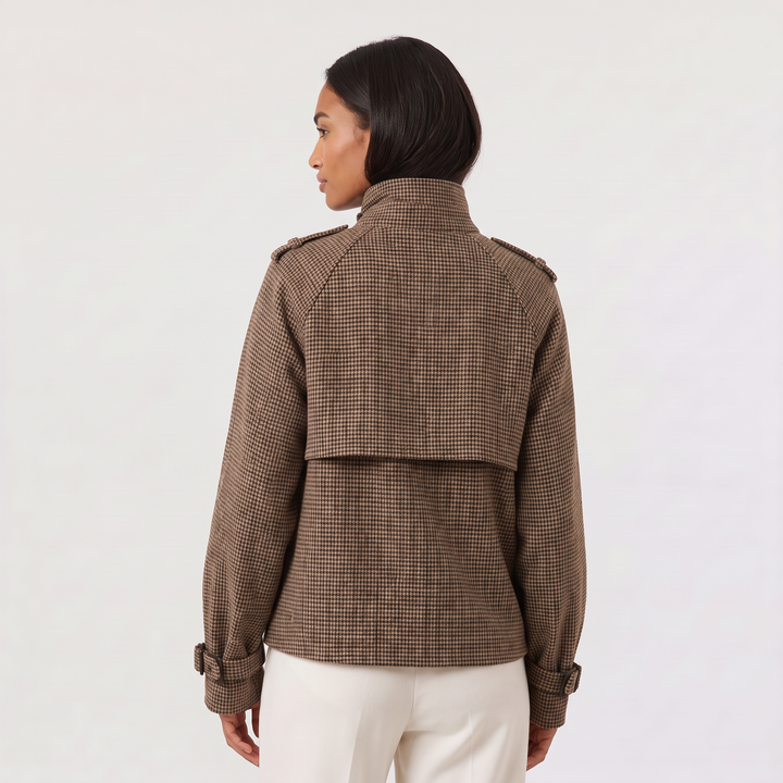 Dottie | Women's Check Funnel Neck Jacket
