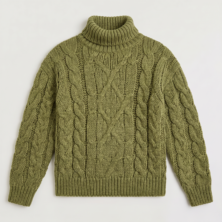 Rupert | Men's Chunky Cable-Knit Roll Neck Jumper