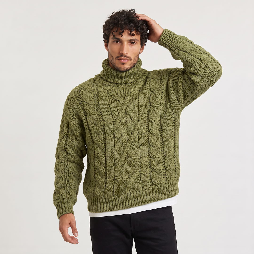 Rupert | Men's Chunky Cable-Knit Roll Neck Jumper