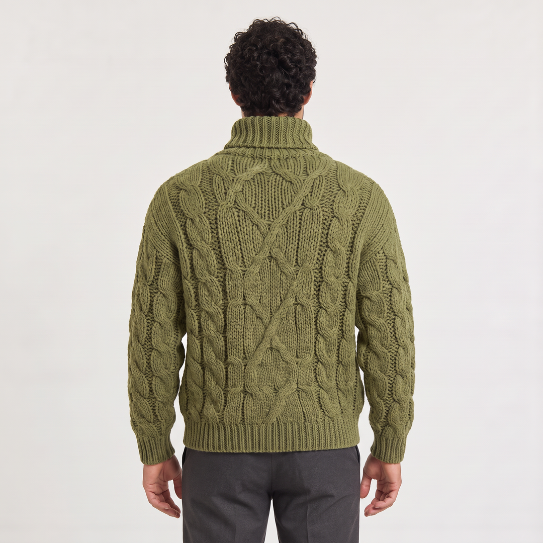 Rupert | Men's Chunky Cable-Knit Roll Neck Jumper