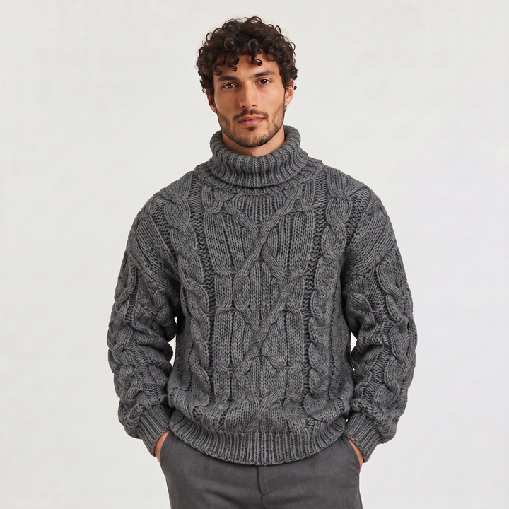 Rupert | Men's Chunky Cable-Knit Roll Neck Jumper