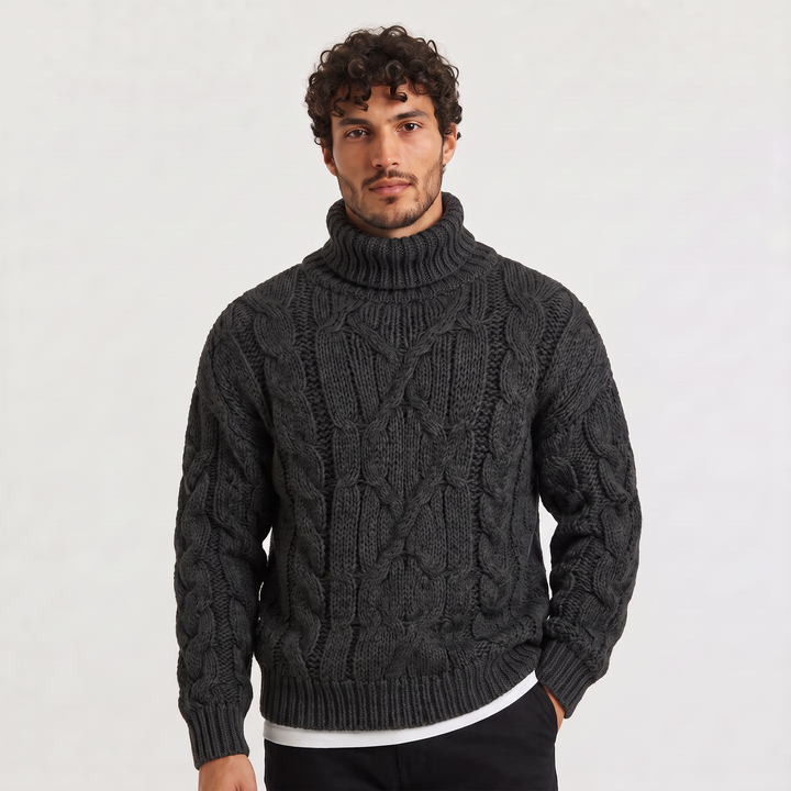Rupert | Men's Chunky Cable-Knit Roll Neck Jumper