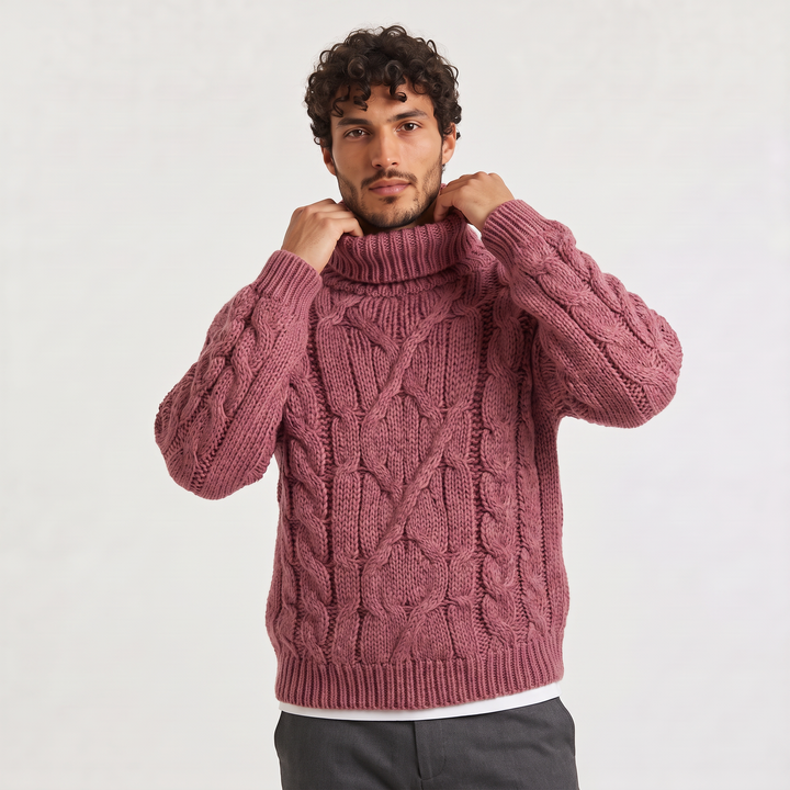 Rupert | Men's Chunky Cable-Knit Roll Neck Jumper