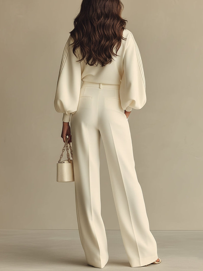 Blythe | Women's Knit Puff Sleeve Two Piece Set
