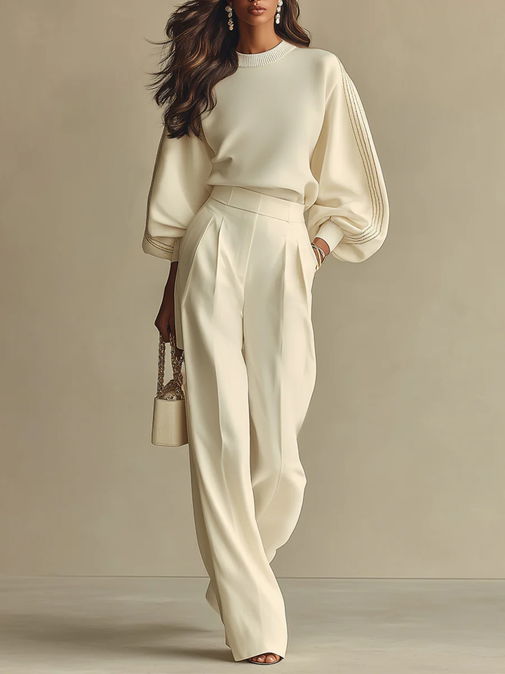 Blythe | Women's Knit Puff Sleeve Two Piece Set