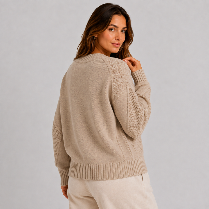 Ada | Women's Cable Knit V Neck Cardigan