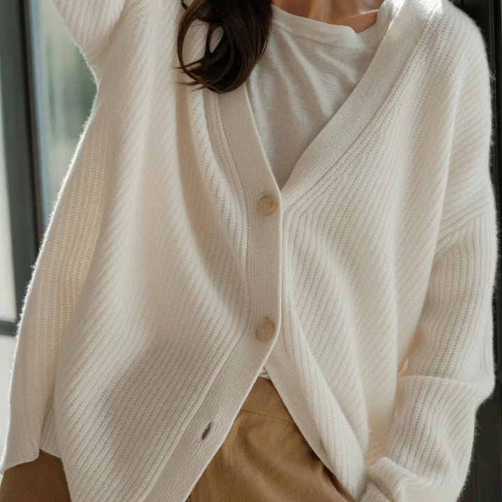 Mallory | Women's Oversized Open-Front Rib Knit Cardigan