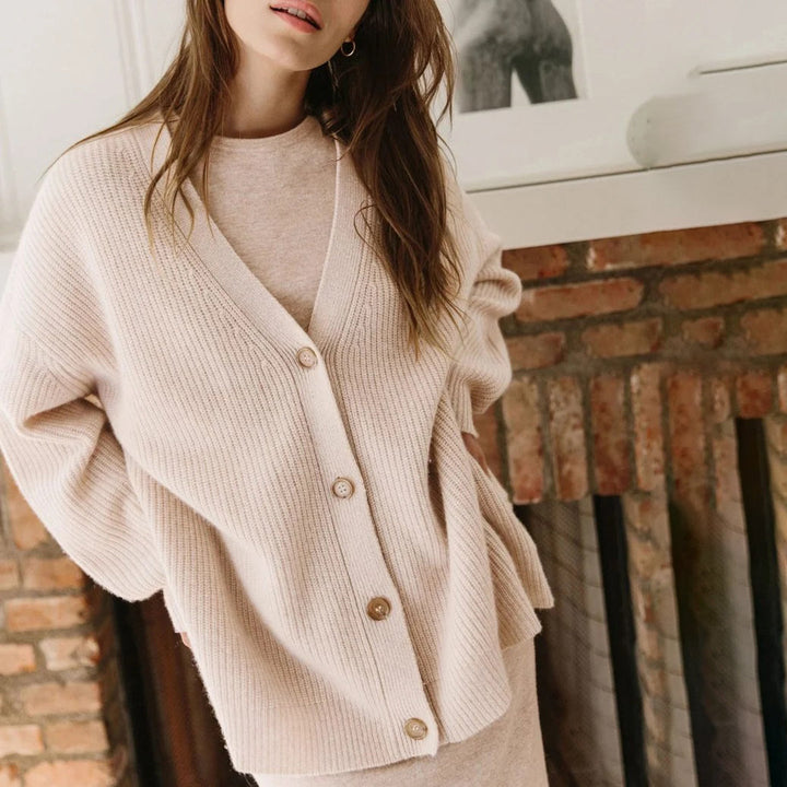 Mallory | Women's Oversized Open-Front Rib Knit Cardigan