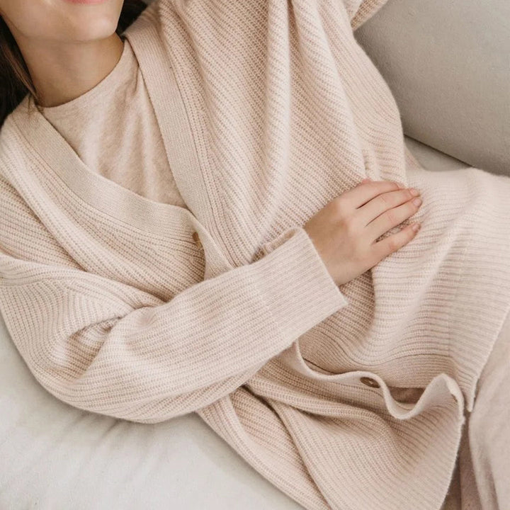 Mallory | Women's Oversized Open-Front Rib Knit Cardigan