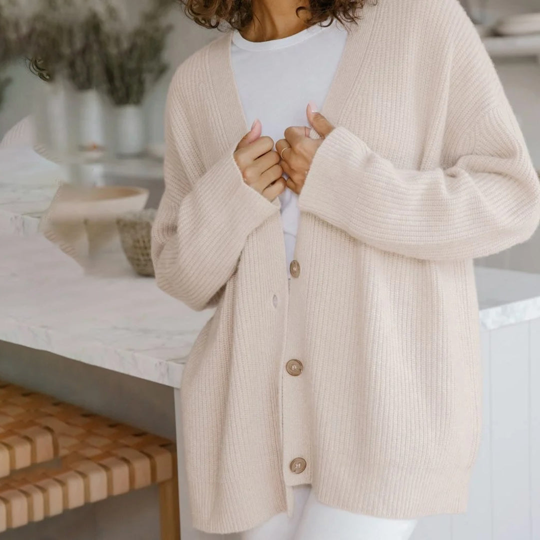 Mallory | Women's Oversized Open-Front Rib Knit Cardigan
