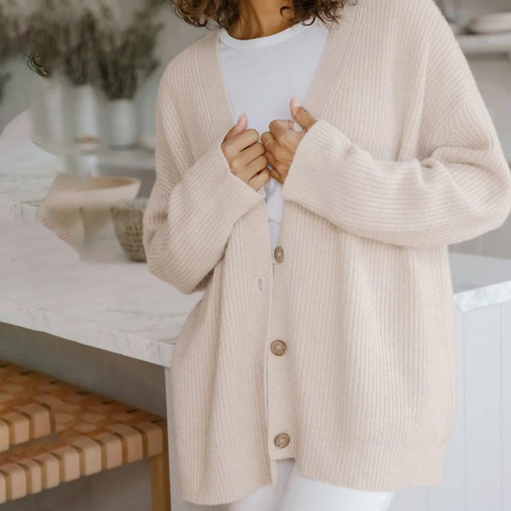 Mallory | Women's Oversized Open-Front Rib Knit Cardigan