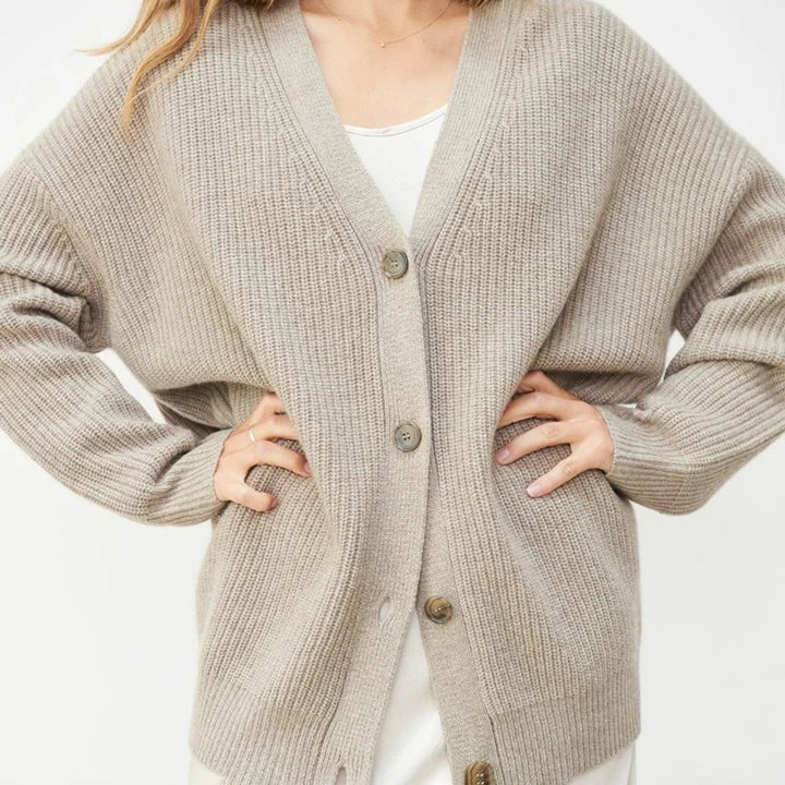 Mallory | Women's Oversized Open-Front Rib Knit Cardigan