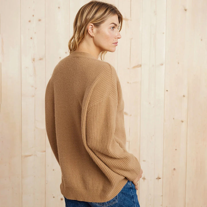 Mallory | Women's Oversized Open-Front Rib Knit Cardigan
