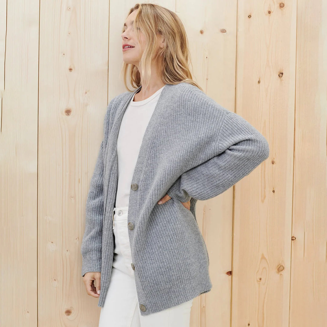 Mallory | Women's Oversized Open-Front Rib Knit Cardigan