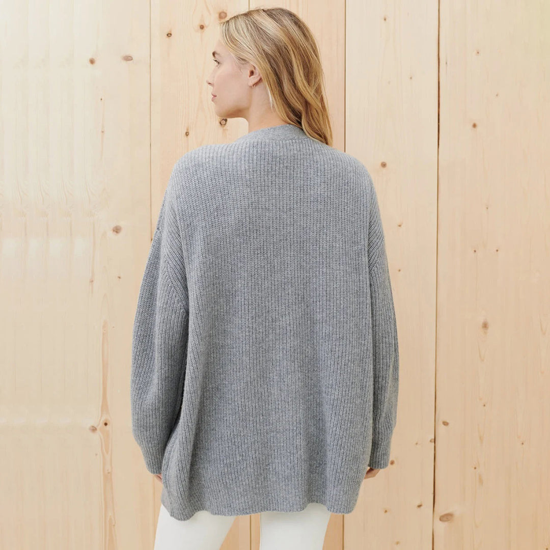 Mallory | Women's Oversized Open-Front Rib Knit Cardigan