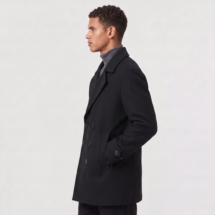 Sebastian | Men's Double Breasted Wool Trench Coat