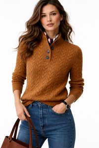 Clara | Women's Cable Knit Turtleneck Sweater