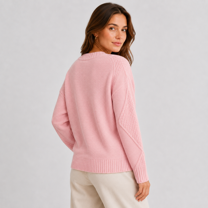 Ada | Women's Cable Knit V Neck Cardigan