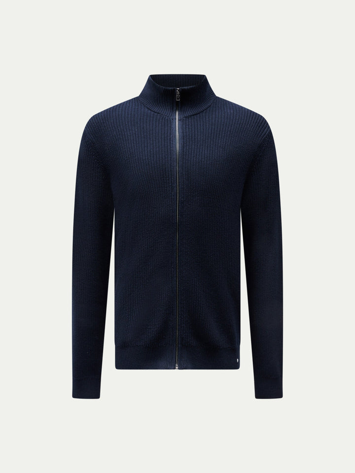 Lachlan | Men's Funnel-Neck Full-Zip Knit Cardigan