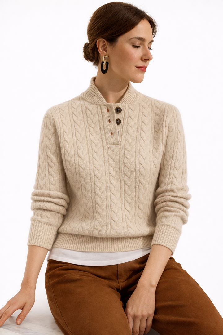 Clara | Women's Cable Knit Turtleneck Sweater