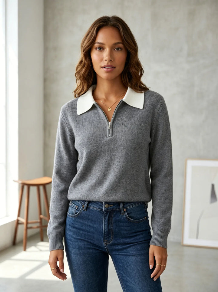 Romy | Women's Half Zip Polo Sweater