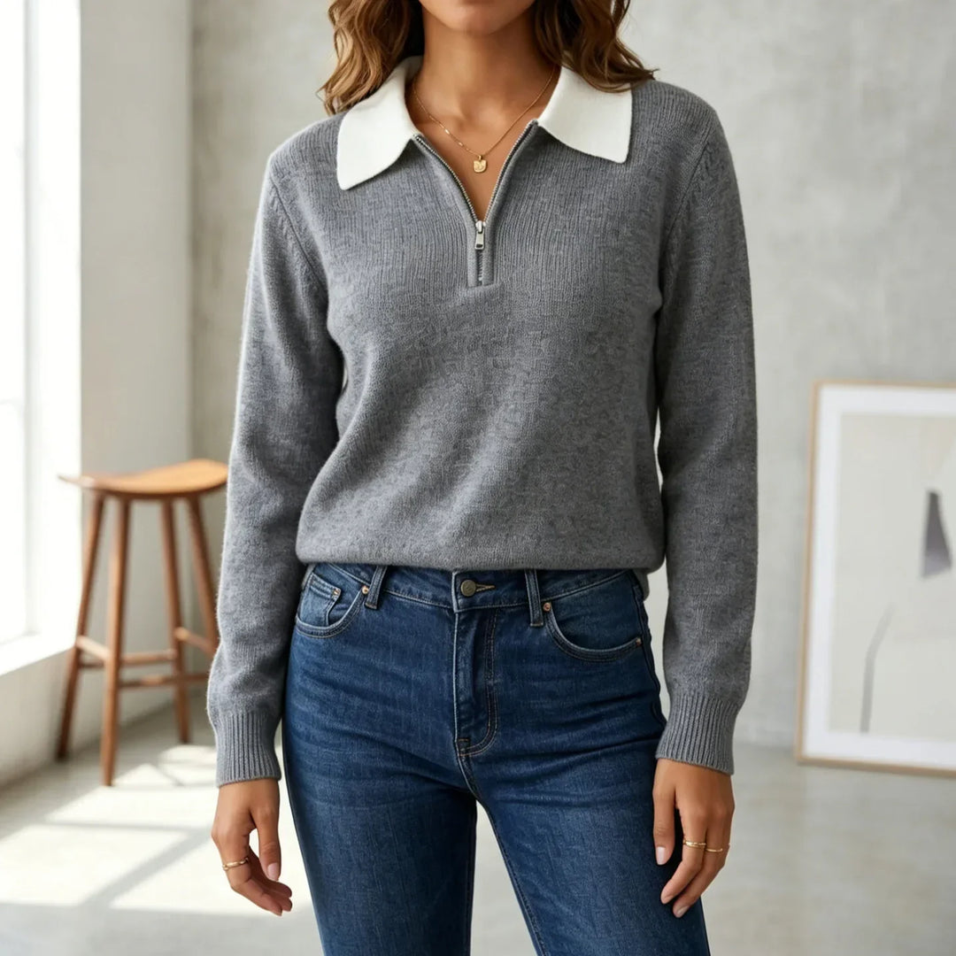 Romy | Women's Half Zip Polo Sweater