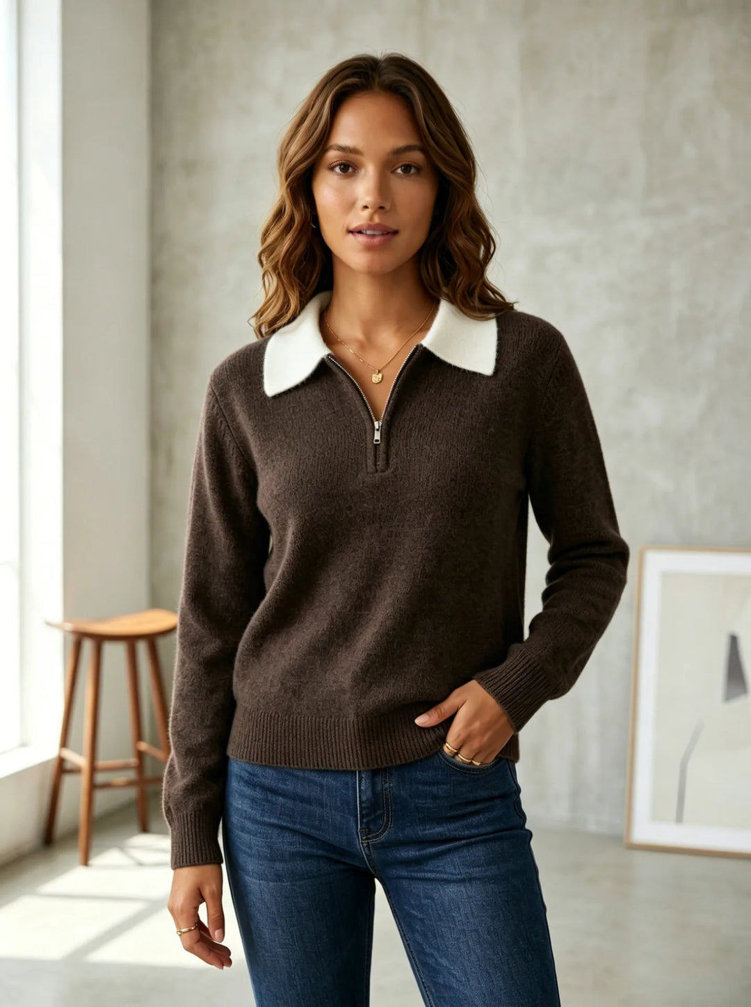 Romy | Women's Half Zip Polo Sweater