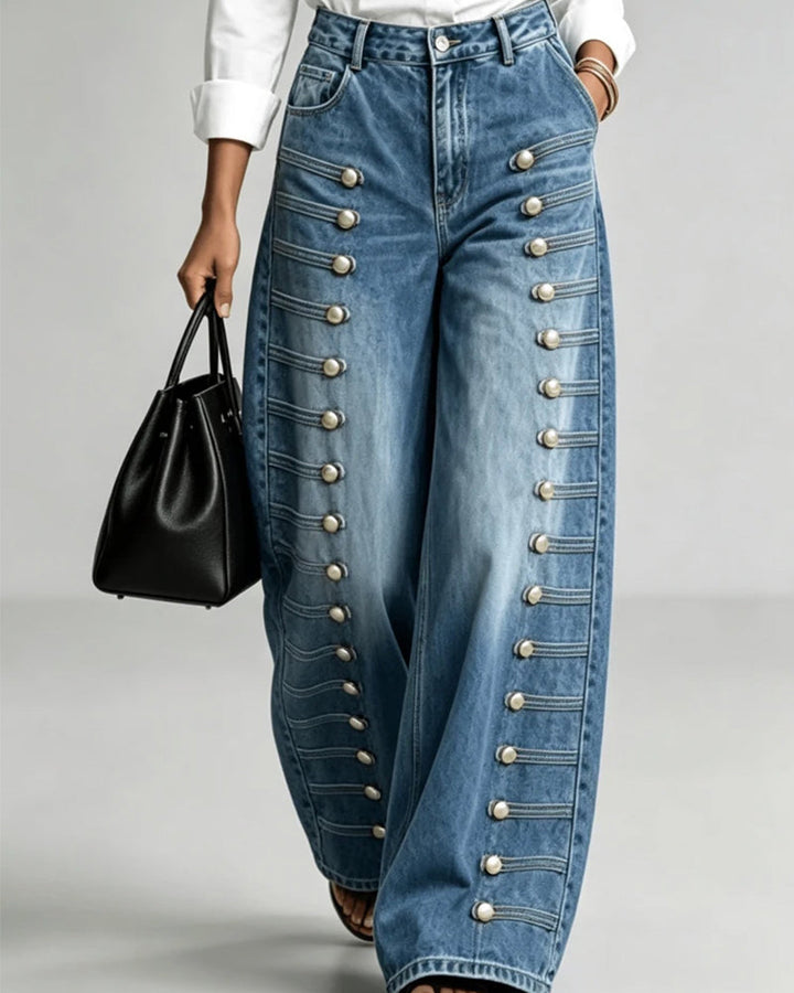 Darcy | Women's High-Waist Wide-Leg Denim Pants