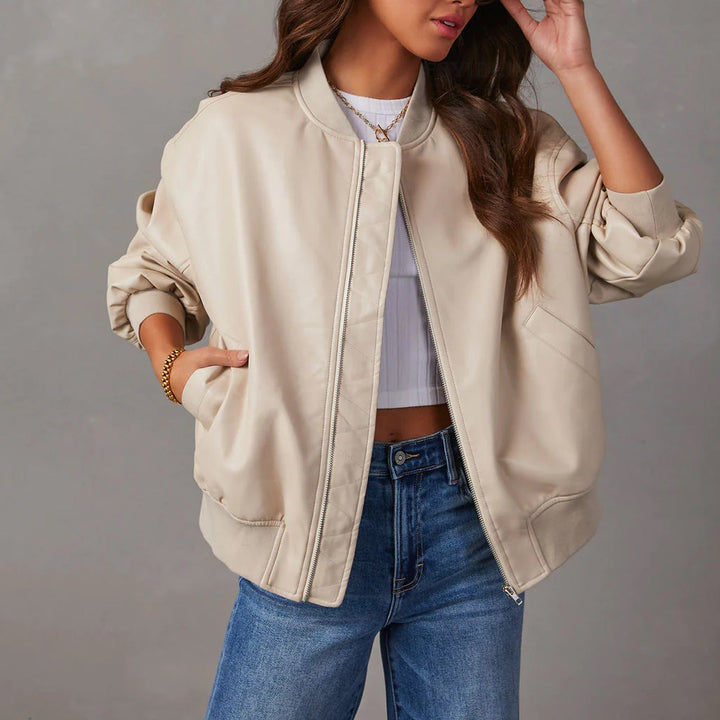 Romilly | Women's Leather Bomber Jacket