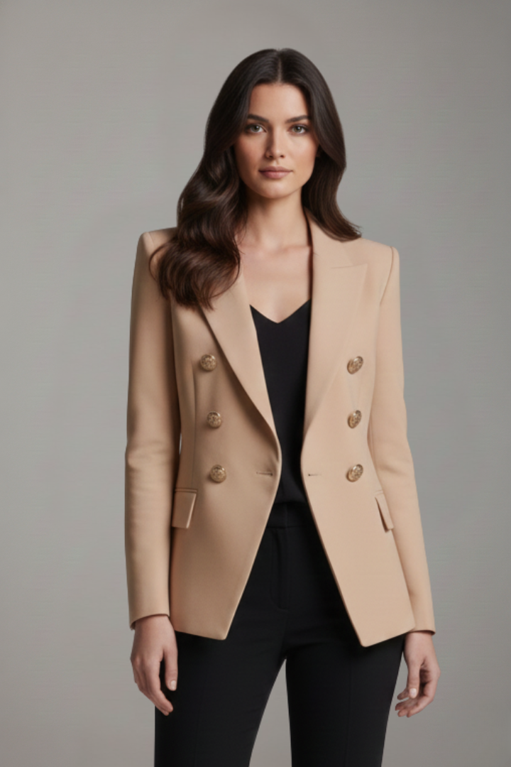 Henrietta | Women's Double-Breasted Gold-Button Blazer