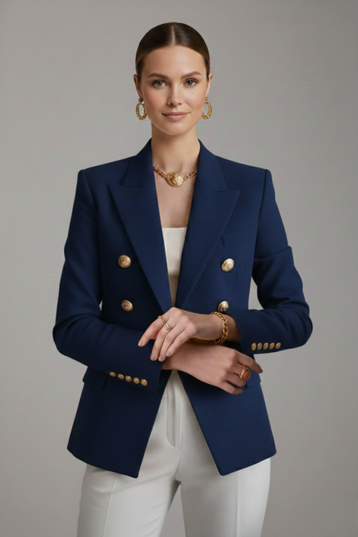 Henrietta | Women's Double-Breasted Gold-Button Blazer