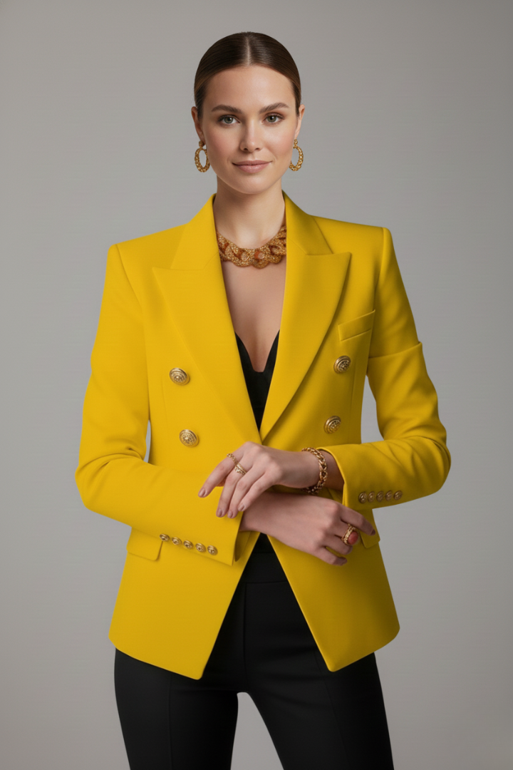 Henrietta | Women's Double-Breasted Gold-Button Blazer