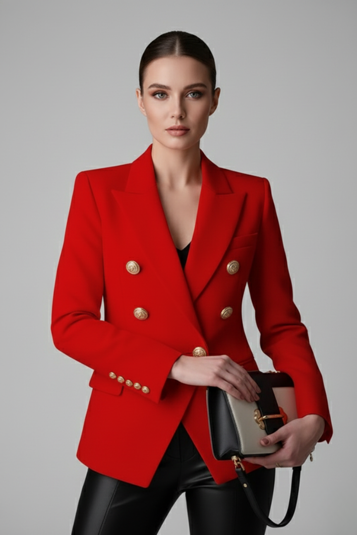 Henrietta | Women's Double-Breasted Gold-Button Blazer