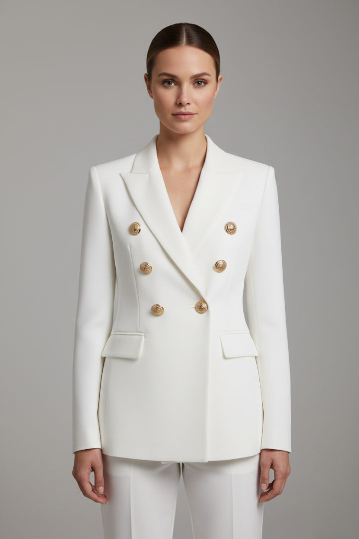 Henrietta | Women's Double-Breasted Gold-Button Blazer