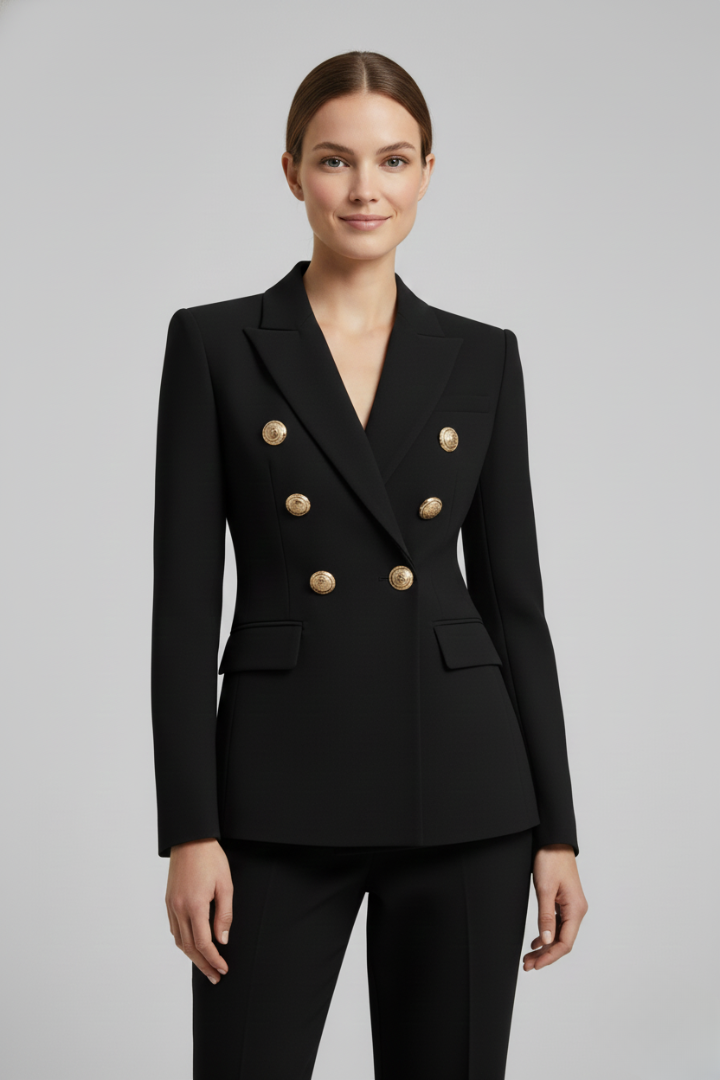 Henrietta | Women's Double-Breasted Gold-Button Blazer