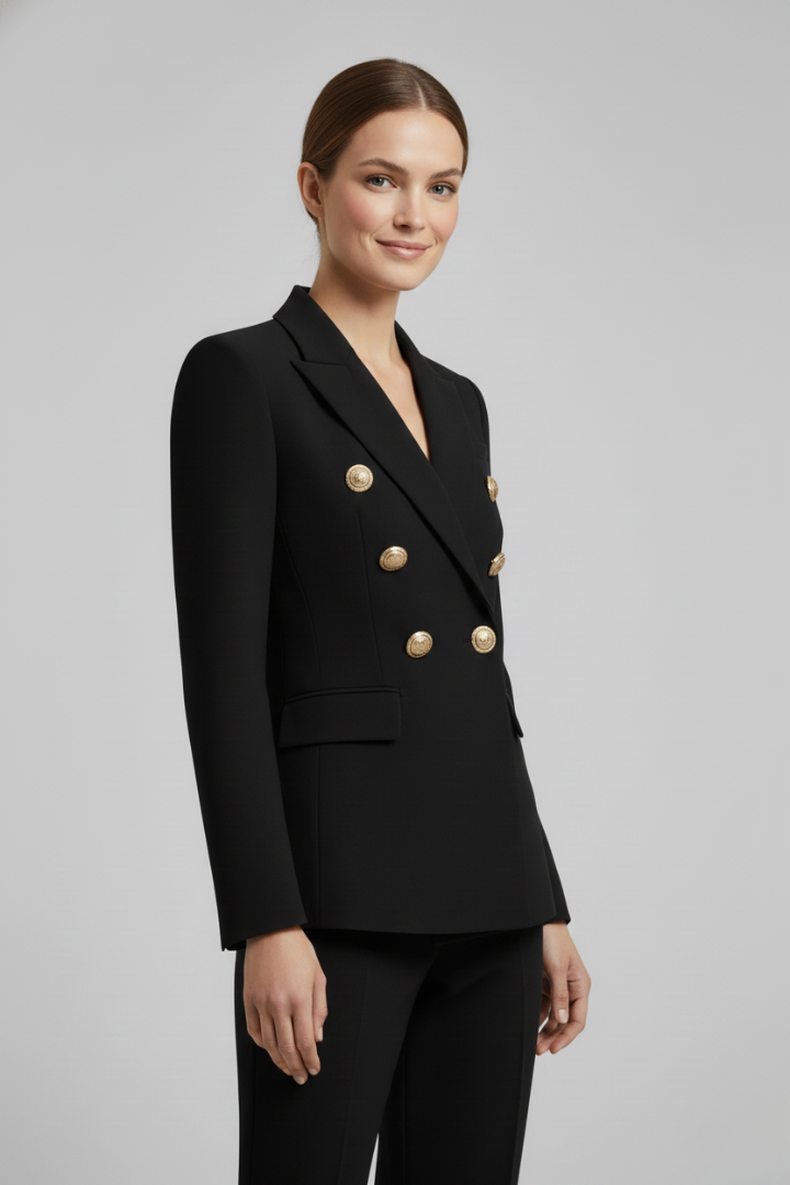 Henrietta | Women's Double-Breasted Gold-Button Blazer