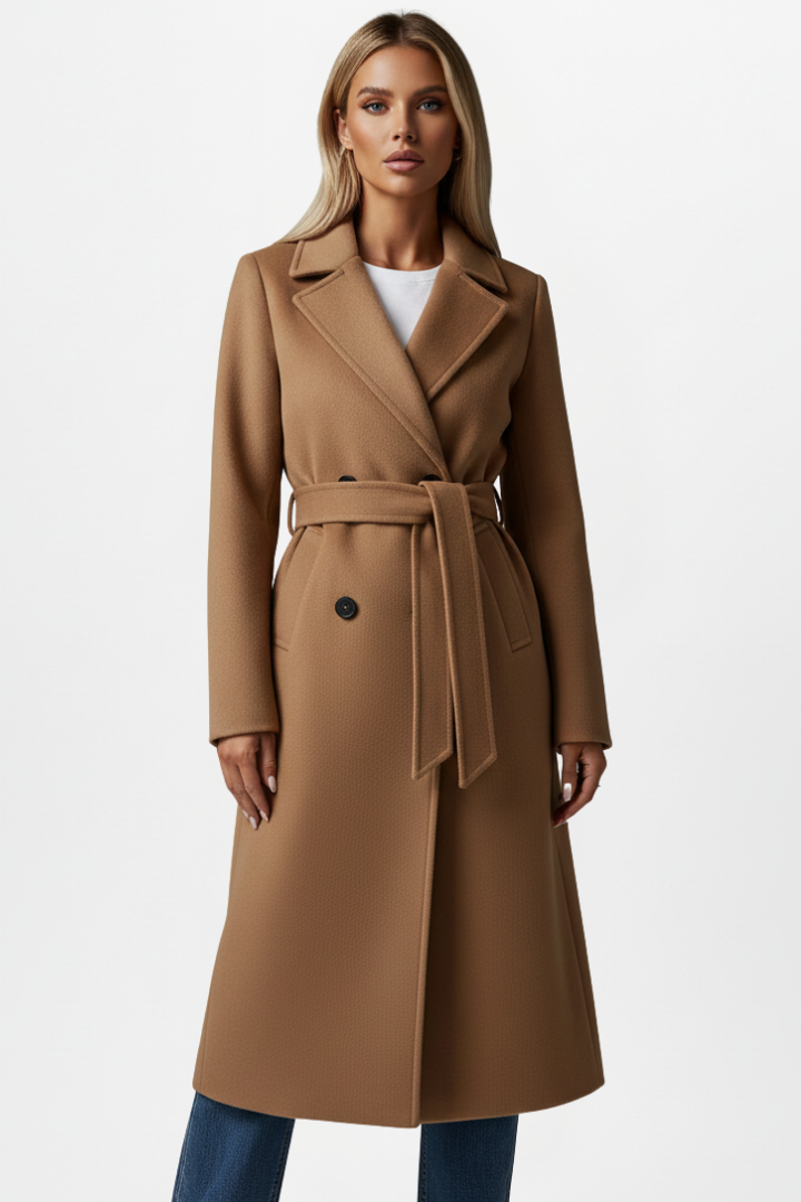 Colette | Women's Double-Breasted Belted Long Coat