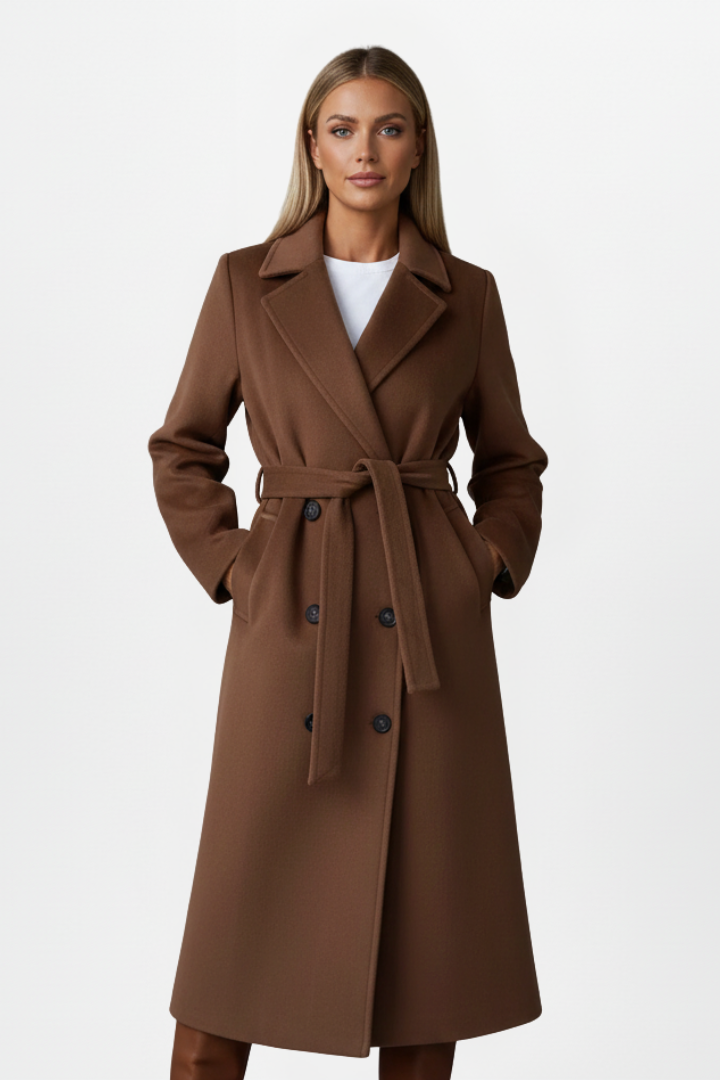 Colette | Women's Double-Breasted Belted Long Coat