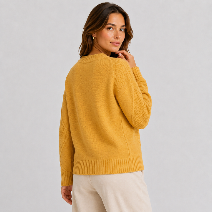 Ada | Women's Cable Knit V Neck Cardigan