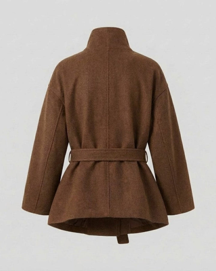 Marguerite | Women's Belted Funnel Neck Wool Coat